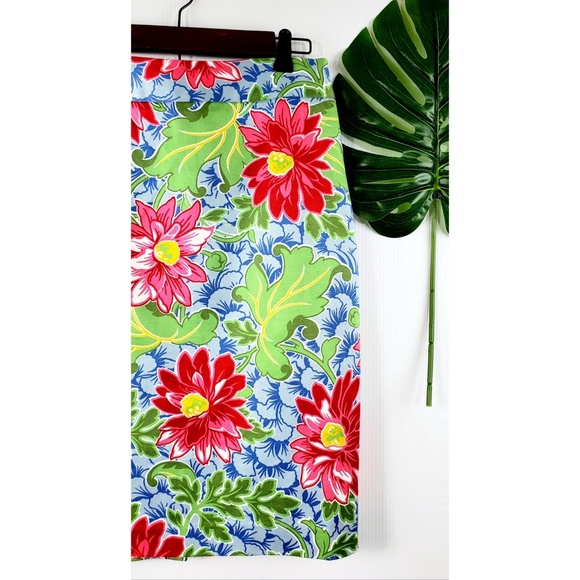 Talbots floral print A-Line skirt back slit 6 - Picture 3 of 7